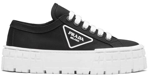 mens prada black leather sneaker|prada lug sole platform sneakers.